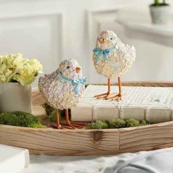 Set of 2 Floral Chicks with Ribbon Accent by Valerie New from QVC - Picture 4 of 6